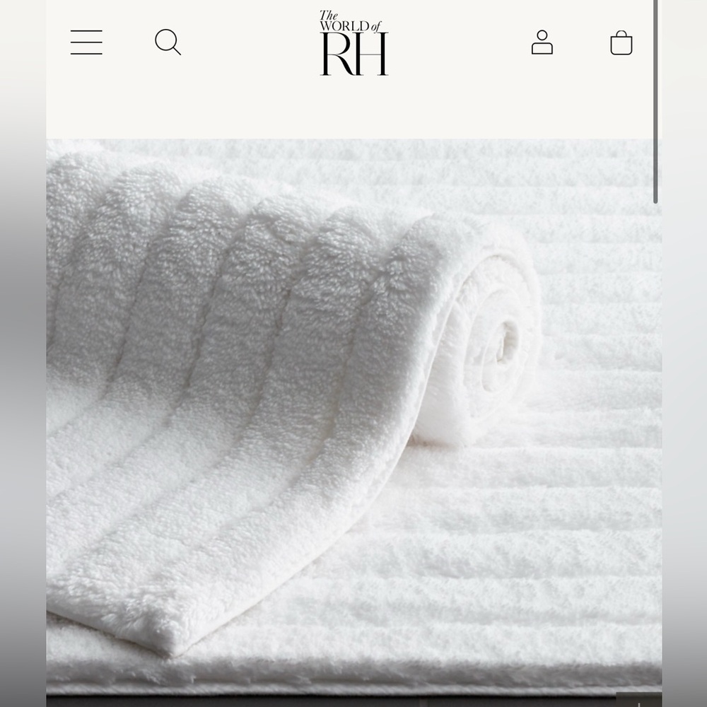 Restoration Hardware Ribbed Cotton Bath Rug